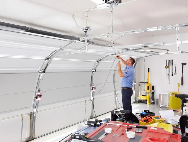 Garage door cable repair service by Temescal Valley Garage Door Repair in Temescal Valley