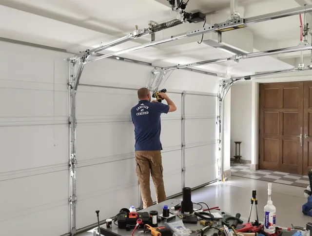 Temescal Valley Garage Door Repair certified technician performing precision garage door repair in Temescal Valley