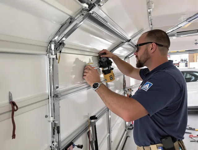 Temescal Valley Garage Door Repair technician quieting a noisy garage door in Temescal Valley